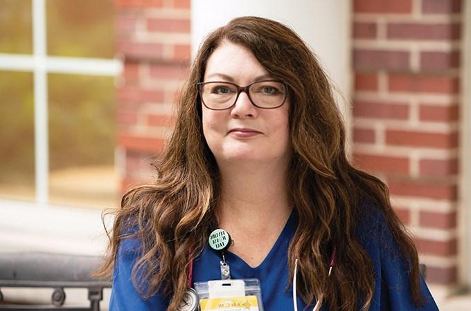 “We are seeing an increase in the acuity of depression and anxiety as more  and more people reach out for services to help themselves cope with their  new realities during the pandemic,” says Julie Craig ’02 (M.Div.). (Photo by Kat Schleicher)